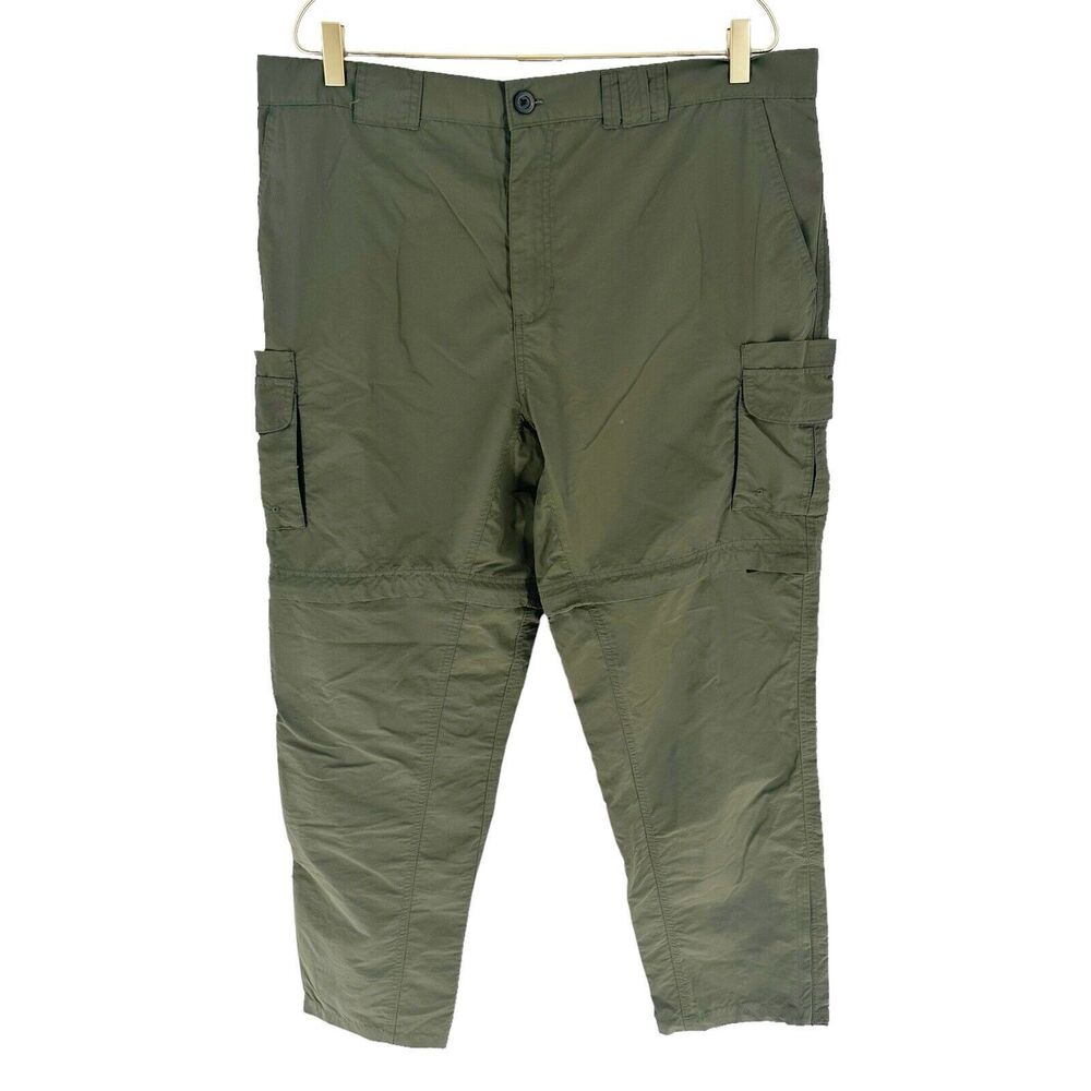 Swiss Alps Pants Mens XL Green Convertible Zip Off Cargo Performance Hiking Gorp